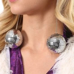 Fun Costumes 1960s Mod Disco Ball Earrings