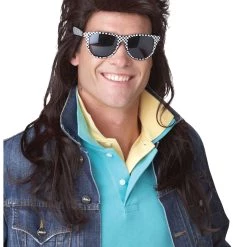 California Costume Collection 80s Brown Rock Mullet Wig
