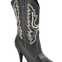 Ellie Adult Black Cowgirl Boots