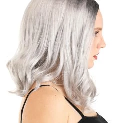 Partytime Wig Gray Bob Adult Wig -Cheap Halloween Store adult gray bob wig alt 2