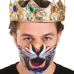 Elope Adult Sublimated Tiger Face Mask -Cheap Halloween Store adult tiger sublimated face mask alt 2
