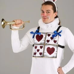 Elope White Rabbit Costume Kit For Adults -Cheap Halloween Store adults white rabbit costume kit alt 5