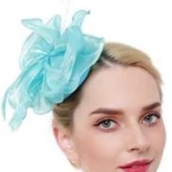 H.M. Smallwares Aqua Trim Fascinator