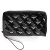 Rock Rebel Shop Bat Studded Quilted Faux Patent Zip-Around Black Wallet