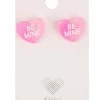 Anarchy Street Be Mine Heart Lucite Earrings