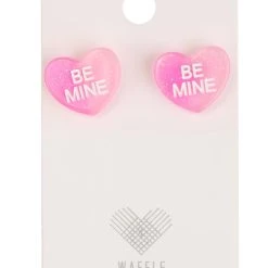 Anarchy Street Be Mine Heart Lucite Earrings