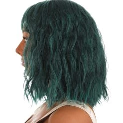 Partytime Wig Black And Green Wavy Wig Accessory -Cheap Halloween Store black and green wavy wig alt 3