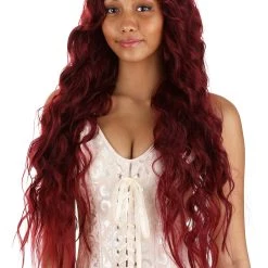 Partytime Wig Women's Black And Red Long Wavy Wig