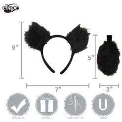 Elope Black Bear | Ears Headband & Tail Kit -Cheap Halloween Store black bear ears headband tail kit alt 4
