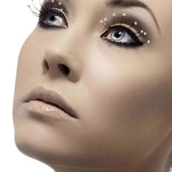 Smiffys Black Eyelashes With Droplets With Glue