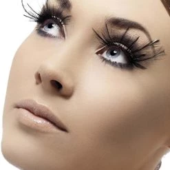 Smiffys Black Feather Plume Eyelashes With Glue