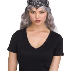 Fun World Black Flexible Glitter Crown For Women