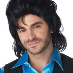 California Costume Collection Black Mullet Costume Wig