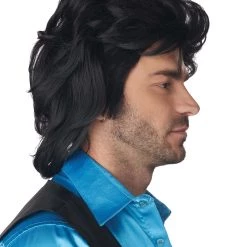 California Costume Collection Black Mullet Costume Wig -Cheap Halloween Store black mullet wig alt 2