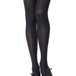 Leg Avenue Black Opaque Plus Nylon Thigh High Plus Size Tights