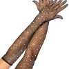 Leg Avenue Fishnet Black Rhinestone Opera Gloves
