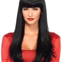 Leg Avenue Black Straight Wig With Bangs