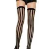 Leg Avenue Black Striped Stockings