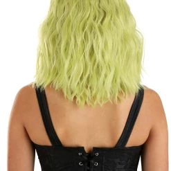 Partytime Wig Blonde And Green Wavy Wig Accessory -Cheap Halloween Store blonde and green wavy wig alt 4