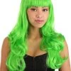 Partytime Wig Bright Green Full Wavy Wig For Women