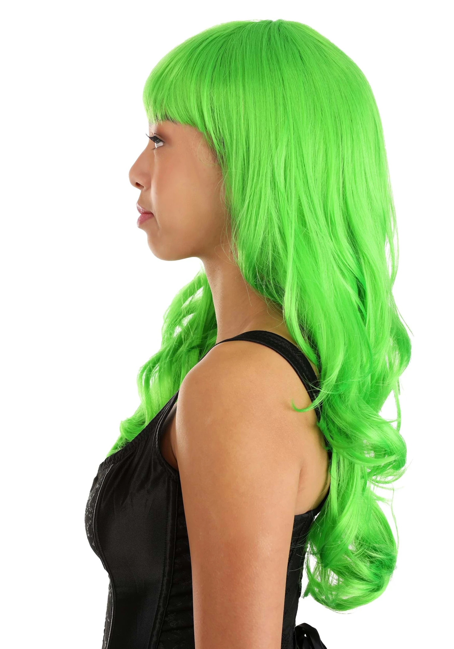 Partytime Wig Bright Green Full Wavy Wig For Women 4 Partytime Wig Bright Green Full Wavy Wig For Women - Image 4