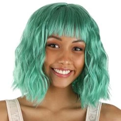 Partytime Wig Bright Teal Wavy Wig For Women