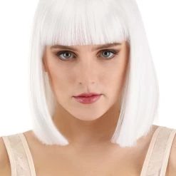 Partytime Wig Bright White Bob Wig For Women -Cheap Halloween Store bright white bob wig alt 2
