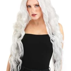 Partytime Wig Long Bright White Wavy Wig