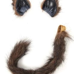 Elope Furry Brown Cat Ears And Tail -Cheap Halloween Store brown furry cat tail and ears alt 2
