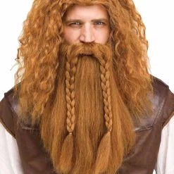 Fun World Brown Adult Viking Wig And Beard Set