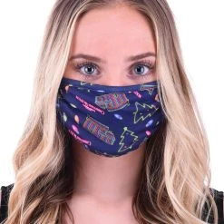 Bioworld Merchandising / Independent Sales Christmas Vacation Neon Allover Print Face Mask For Adults