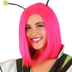 Partytime Costume & Lingerie (Yiwu) Factory Cosmic Fuchsia Women's Wig -Cheap Halloween Store cosmic fuchsia wig for women alt 2