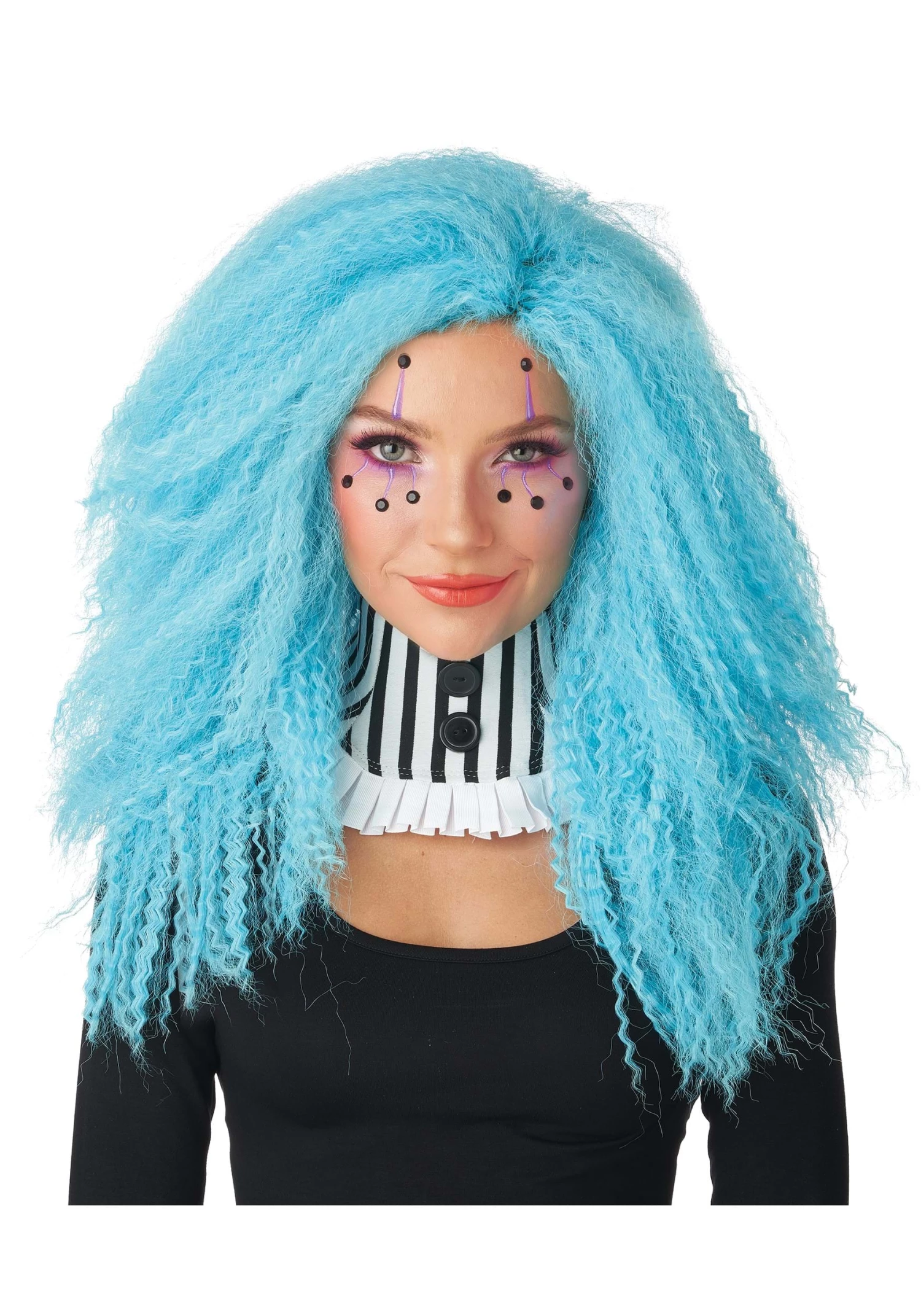 California Costume Collection Crimped 'n Kooky Blue Wig For Adults 1 California Costume Collection Crimped 'n Kooky Blue Wig For Adults