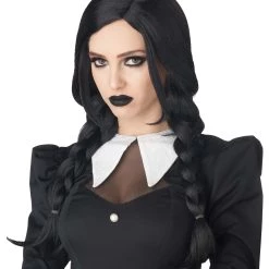 California Costume Collection Dark Gothic Black Braids Costume Wig