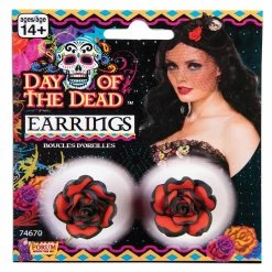 Forum Novelties, Inc Day Of The Dead Rose Women's Earrings