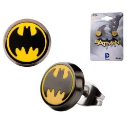 SALESONE DC Comics - Batman Logo Enamel Stud Earrings