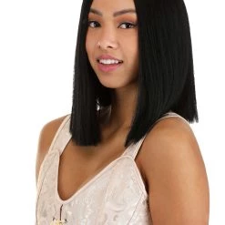 Partytime Wig Deep Black Long Bob Wig For Women -Cheap Halloween Store deep black long bob wig alt 2