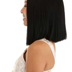 Partytime Wig Deep Black Long Bob Wig For Women -Cheap Halloween Store deep black long bob wig alt 3