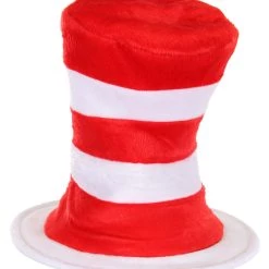 Elope Deluxe Cat In The Hat Plush Velboa Costume Hat -Cheap Halloween Store deluxe cat in the hat plush velboa hat alt 3