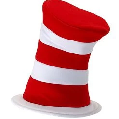 Elope Deluxe Cat In The Hat Plush Velboa Costume Hat