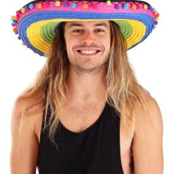 Forum Novelties, Inc Deluxe Multicolor Striped Sombrero For Adults