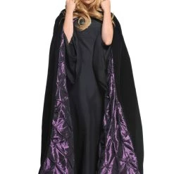 Underwraps Deluxe Velvet Cape W/Purple Satin Lining