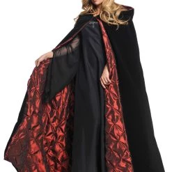 Underwraps Deluxe Velvet Cape W/ Quilted Red Lining