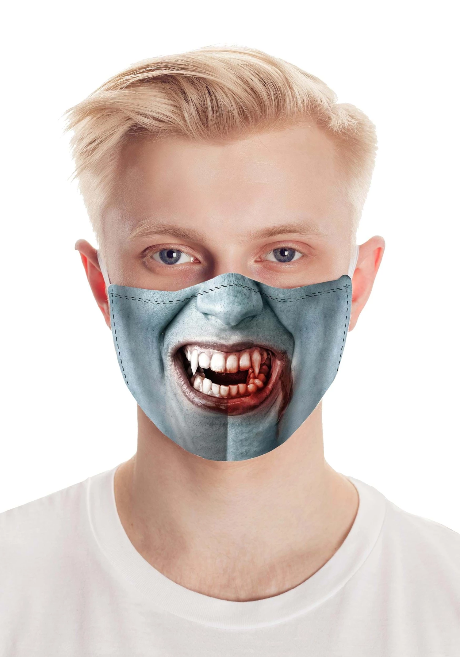 Creative Apparel Fang Face Realistic Vampire Face Mask 1 Creative Apparel Fang Face Realistic Vampire Face Mask