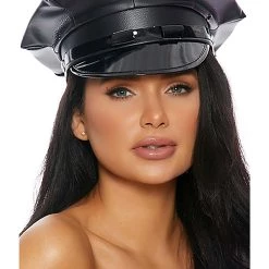 Forplay Faux Leather Cop Hat For Adults