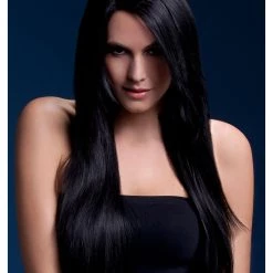 Smiffys Styleable Fever Amber Black Wig