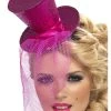 Smiffys Hot Pink Glitter Mini Top Hat