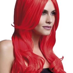 Smiffys Styleable Fever Khloe Neon Red Wig