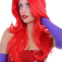 Smiffys Styleable Silver Screen Siren Women's Red Wig