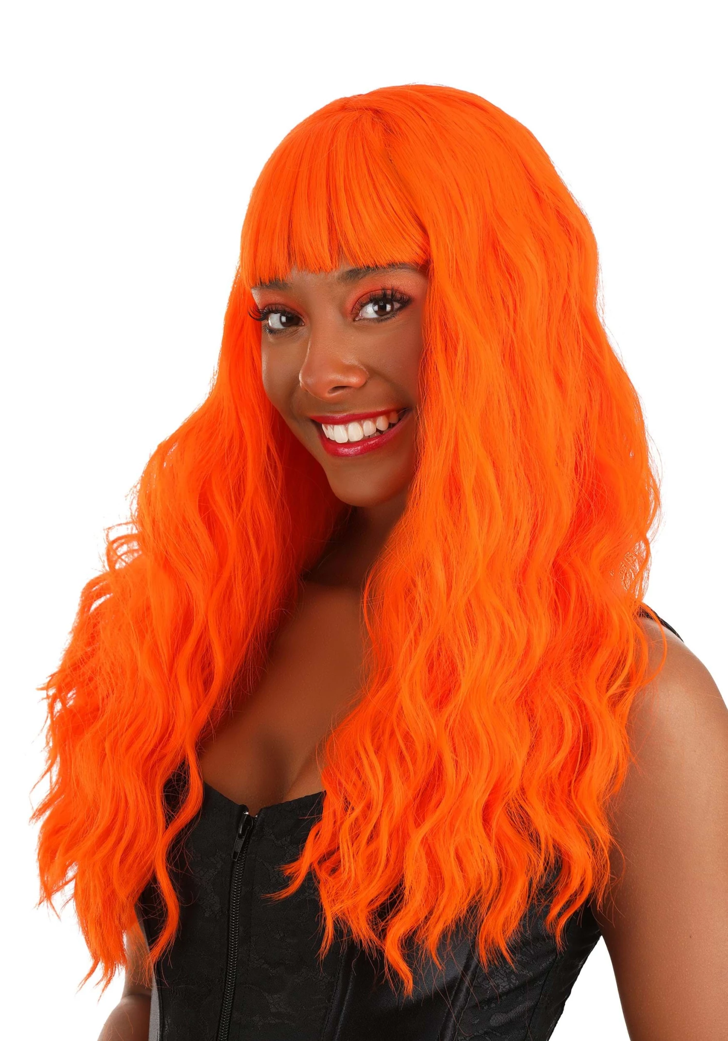 Partytime Wig Fiery Orange Long Wavy Wig For Women 3 Partytime Wig Fiery Orange Long Wavy Wig For Women - Image 3